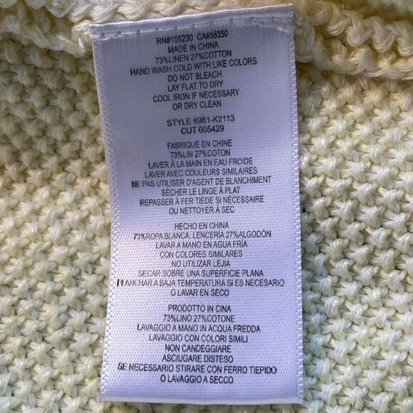 𝅺SOFT Joie Yellow Textured Pullover Sweater XS Linen Cotton - Picture 6 of 6